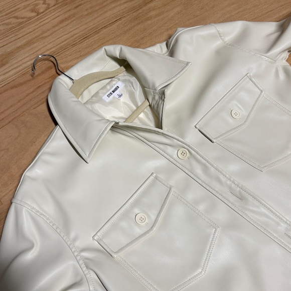 Steve Madden Cream Leather Jacket - Picture 5 of 6
